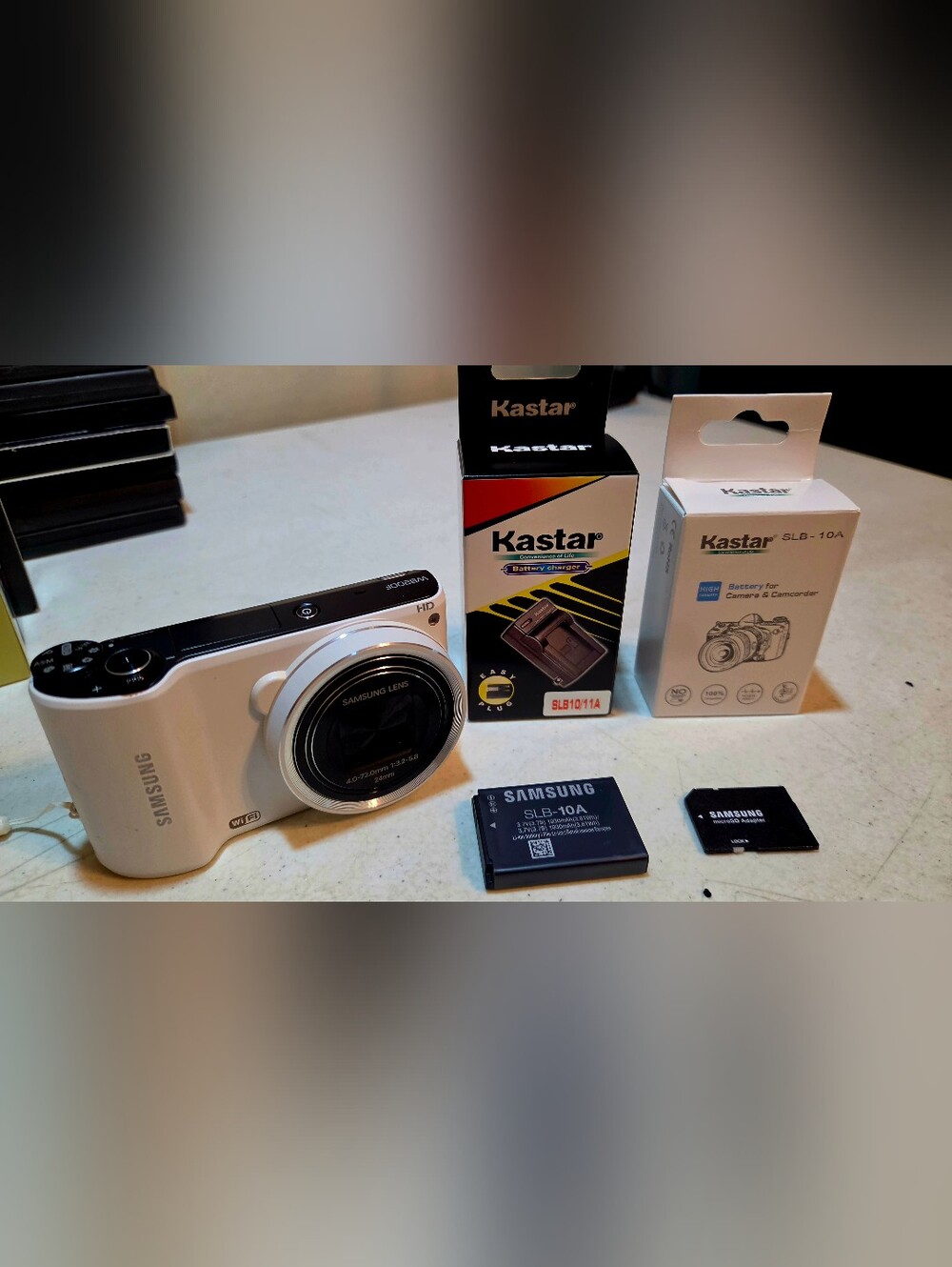 Samsung WB200F 14.2MP Smart Wi-Fi Digital Camera White SDcard | New Batt/charger